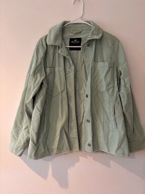 Hollister Mint Green Corduroy Shirt Jacket